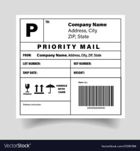 Shipping barcode label sticker template